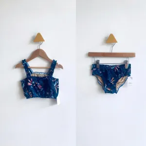2 Piece Tropical Print Swim Suit // 4Y