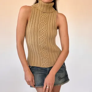 2000s Sleeveless Knit Turtleneck (S/M)