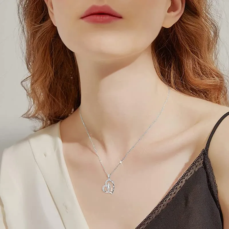 925 Sterling Silver Father Daughter Heart Pendant Necklace from Dad I Love You Forever Jewelry