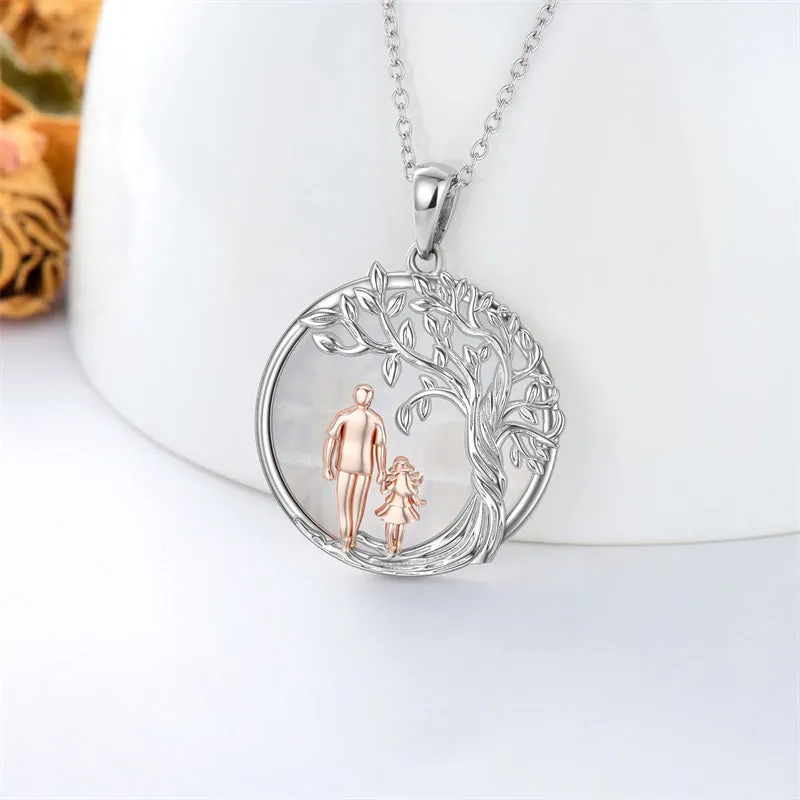 925 Sterling Silver Father Daughter Heart Pendant Necklace from Dad I Love You Forever Jewelry