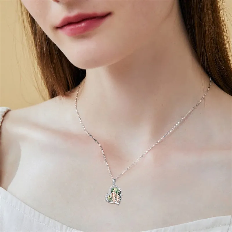 925 Sterling Silver Father Daughter Heart Pendant Necklace from Dad I Love You Forever Jewelry