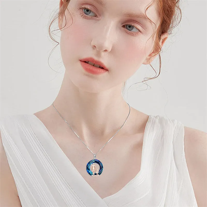 925 Sterling Silver Father Daughter Heart Pendant Necklace from Dad I Love You Forever Jewelry