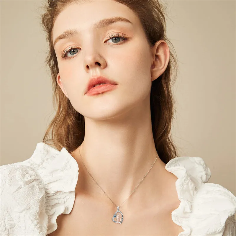 925 Sterling Silver Father Daughter Heart Pendant Necklace from Dad I Love You Forever Jewelry