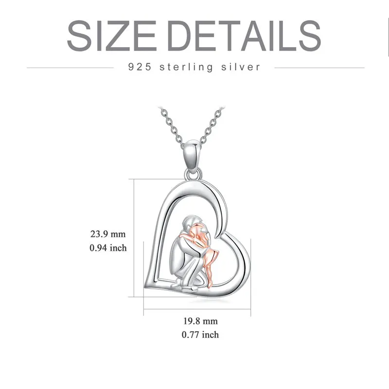 925 Sterling Silver Father Daughter Heart Pendant Necklace from Dad I Love You Forever Jewelry