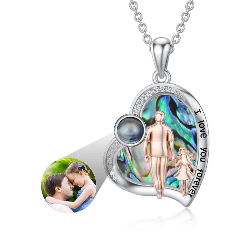 925 Sterling Silver Father Daughter Heart Pendant Necklace from Dad I Love You Forever Jewelry