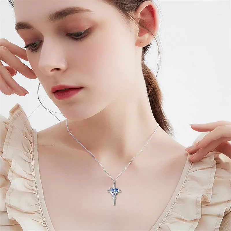 925 Sterling Silver Father Daughter Heart Pendant Necklace from Dad I Love You Forever Jewelry
