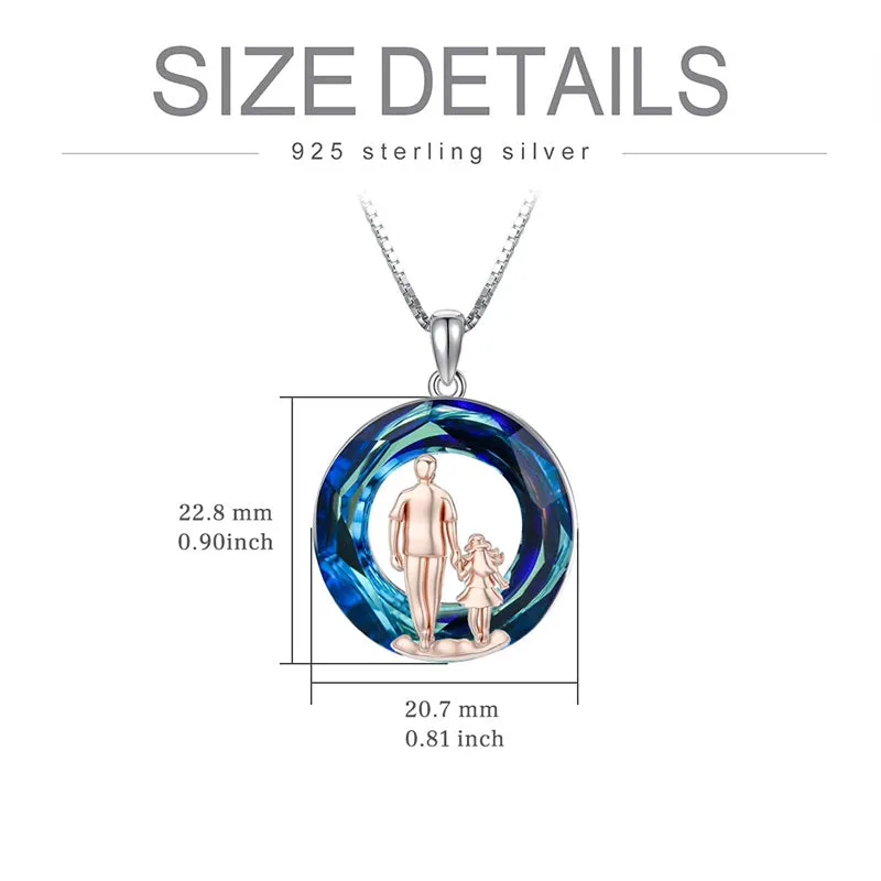 925 Sterling Silver Father Daughter Heart Pendant Necklace from Dad I Love You Forever Jewelry