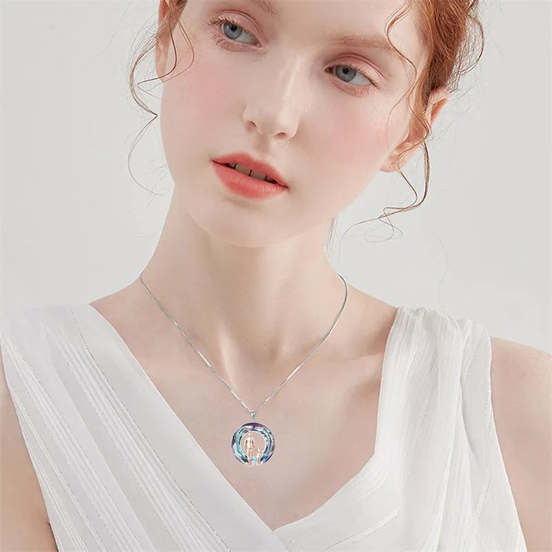 925 Sterling Silver Father Daughter Heart Pendant Necklace from Dad I Love You Forever Jewelry