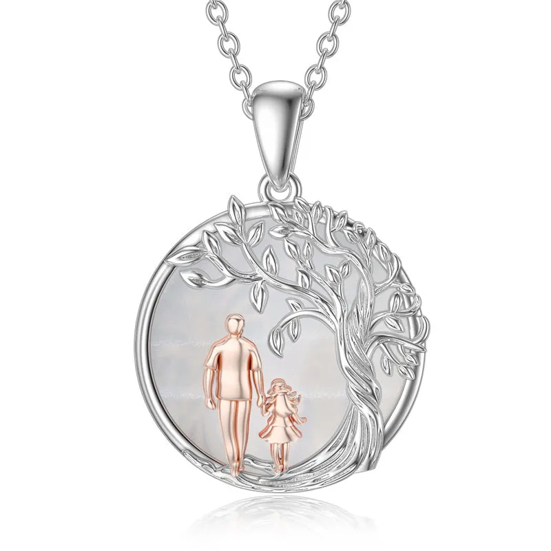 925 Sterling Silver Father Daughter Heart Pendant Necklace from Dad I Love You Forever Jewelry