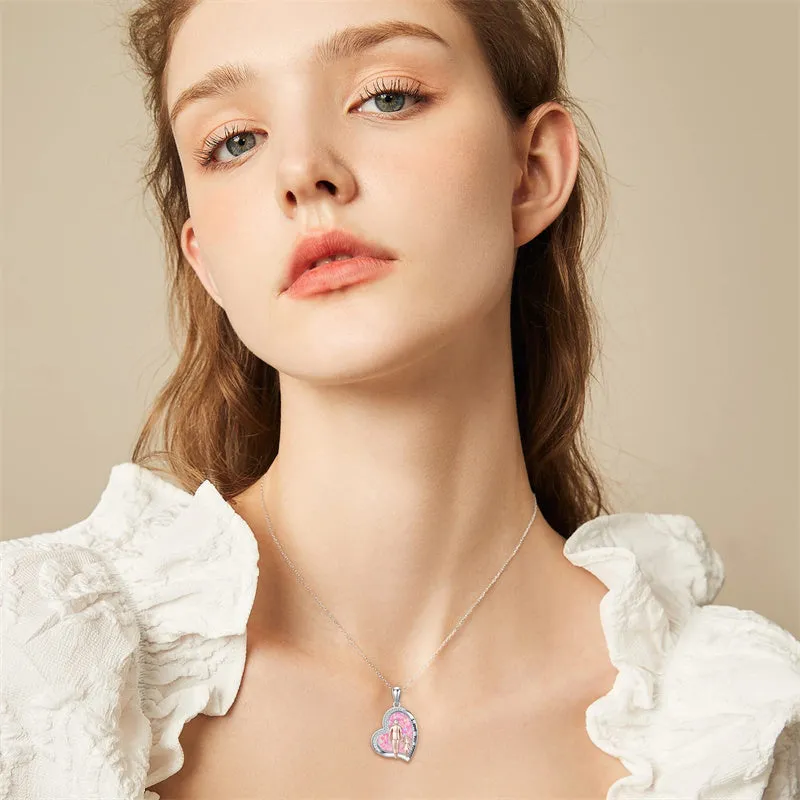 925 Sterling Silver Father Daughter Heart Pendant Necklace from Dad I Love You Forever Jewelry