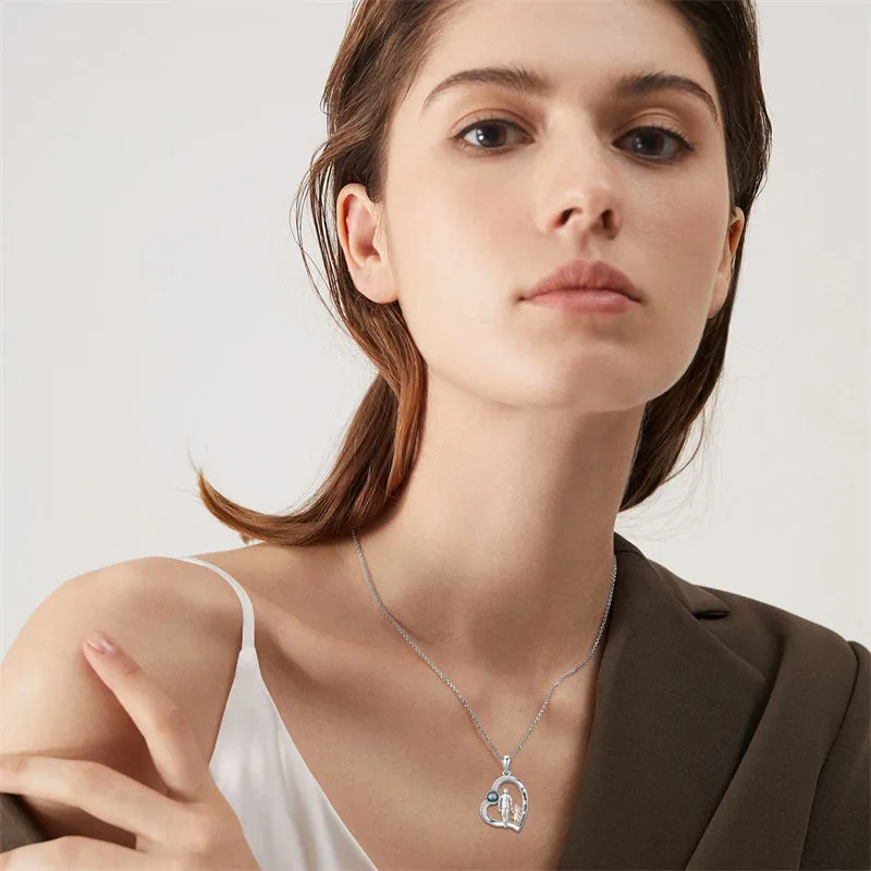 925 Sterling Silver Father Daughter Heart Pendant Necklace from Dad I Love You Forever Jewelry