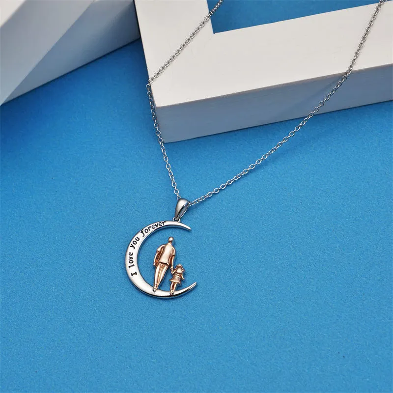 925 Sterling Silver Father Daughter Heart Pendant Necklace from Dad I Love You Forever Jewelry