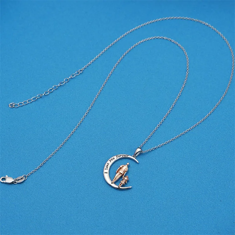 925 Sterling Silver Father Daughter Heart Pendant Necklace from Dad I Love You Forever Jewelry