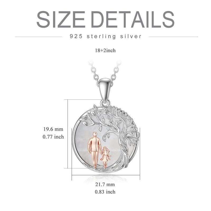 925 Sterling Silver Father Daughter Heart Pendant Necklace from Dad I Love You Forever Jewelry