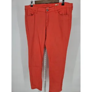Arizona Jean Co Juniors Sz 15 Super Skinny Mid Rise Jeans Coral Orange Pink