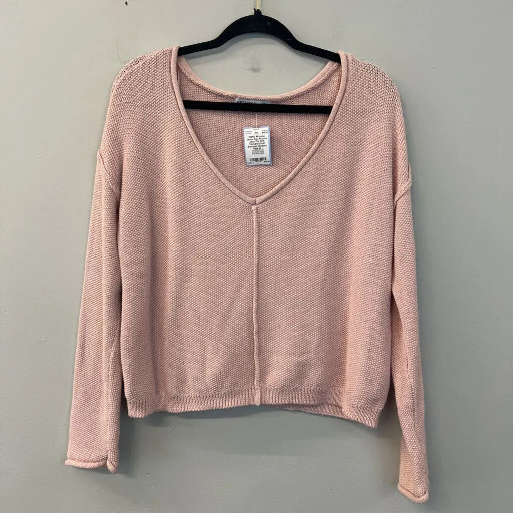 Arizona Jean Co Pink Textured Knit Sweater Medium
