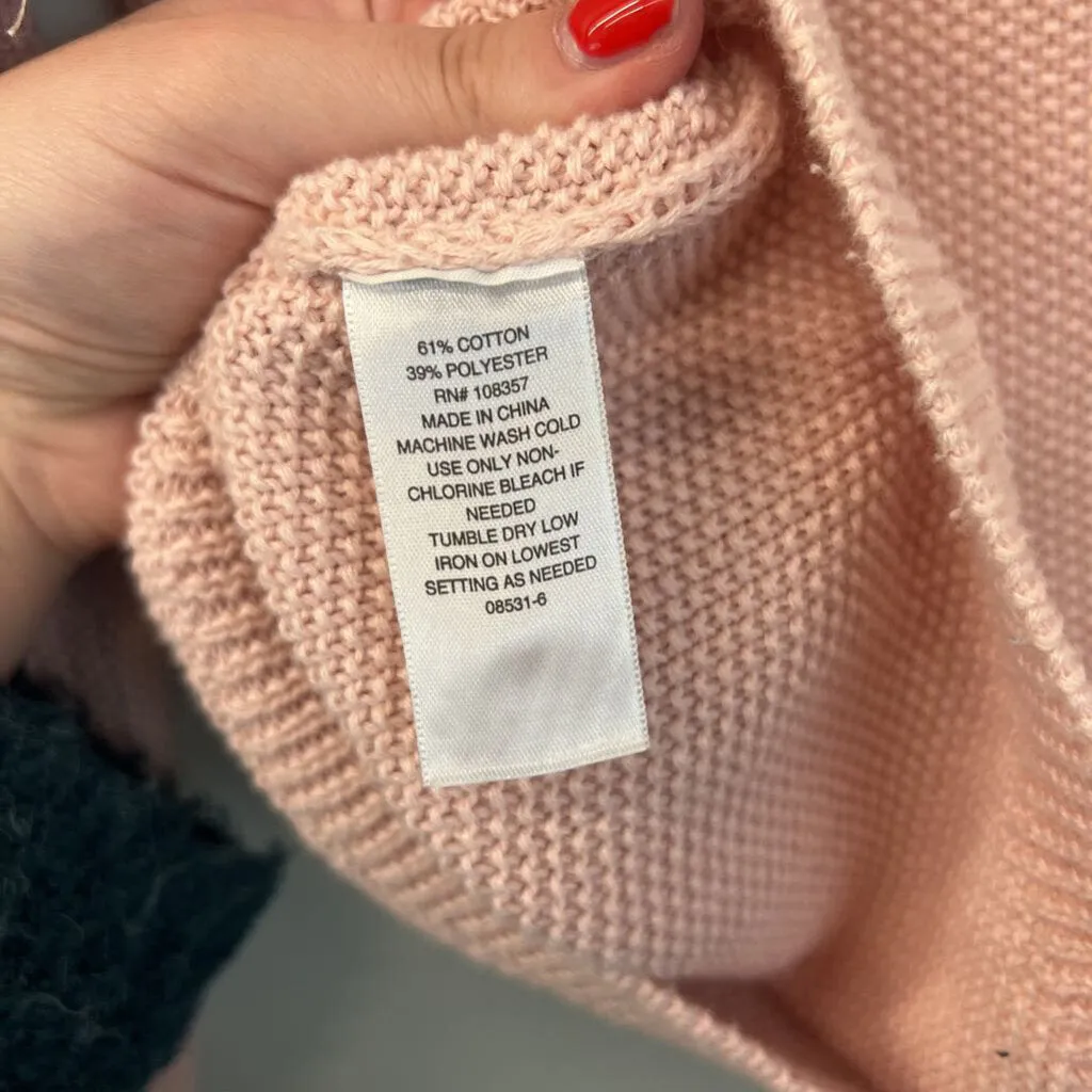 Arizona Jean Co Pink Textured Knit Sweater Medium