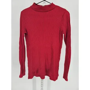 Arizona Jean Co Womens Sz S Ribbed Mock Turtleneck Knit Top Red Y2K