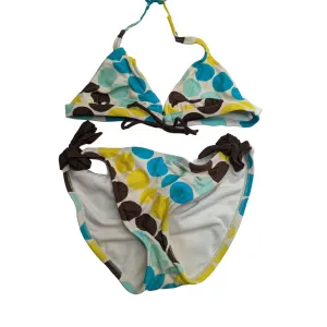 Arizona Jean Co Womens Sz S/M Bikini Swimsuit Set Polka Dot Blue
