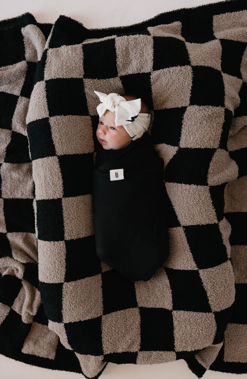 Bamboo Head Wrap  | White   Black Bolt
