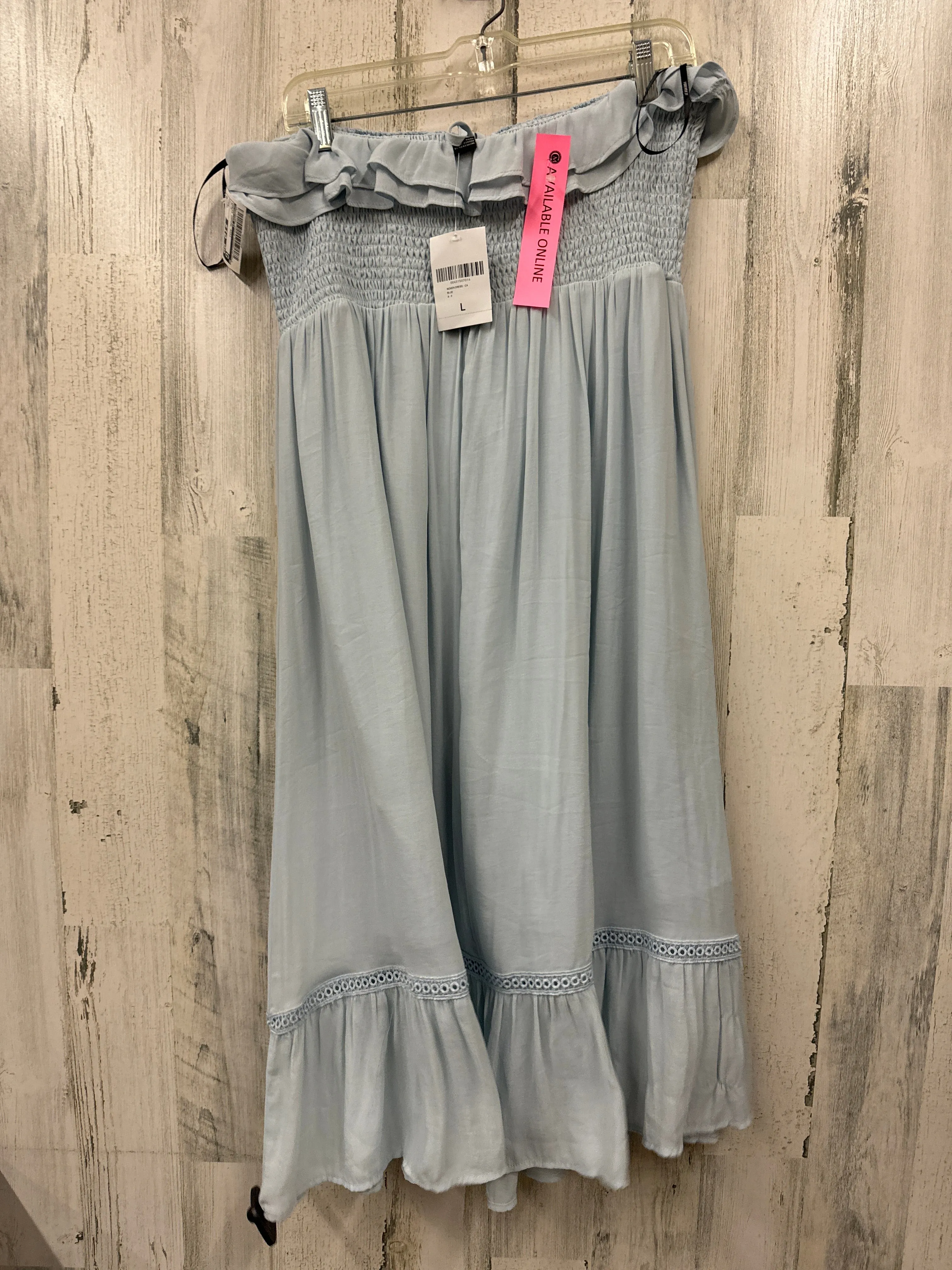 Blue Dress Casual Midi Forever 21, Size L