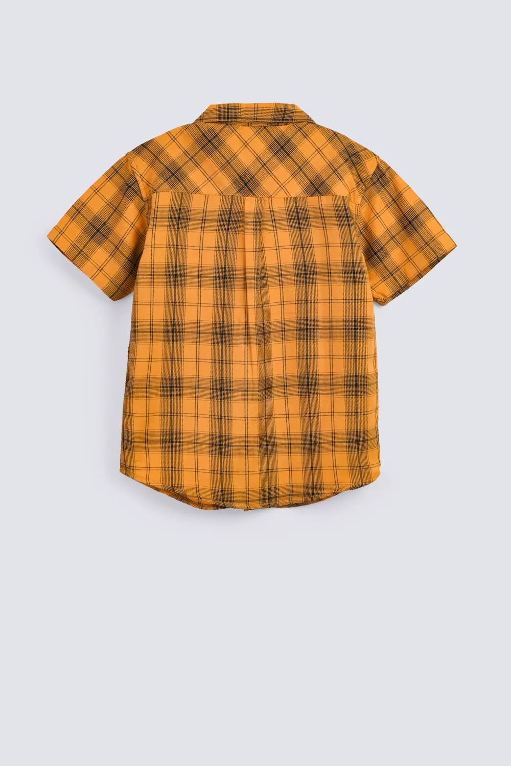 BOYS RESORT COLLAR CHECKERED SHIRT