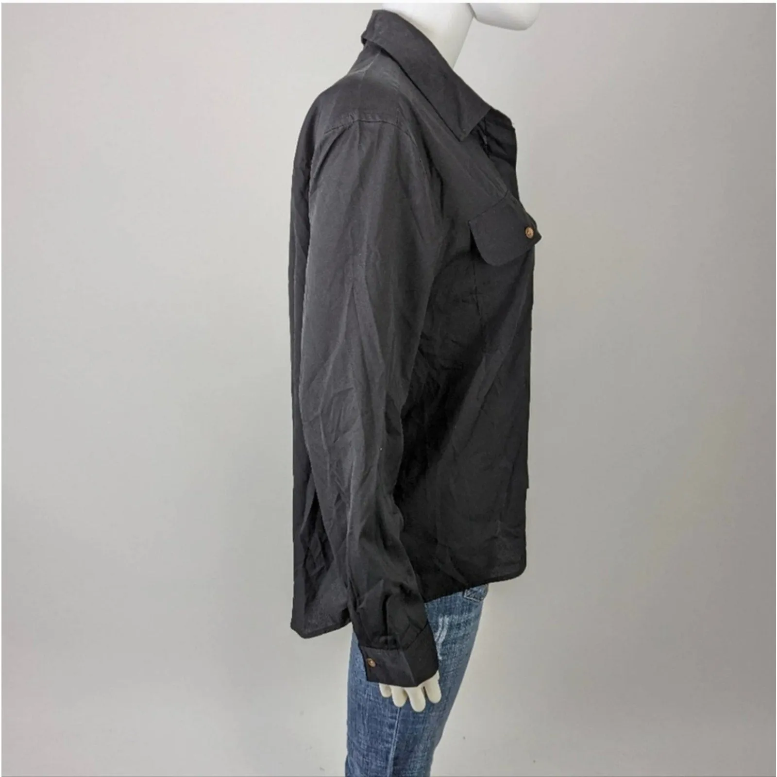 Charlotte Russe Black Button Front Shirt / Large