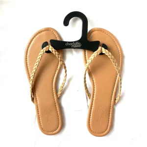 Charlotte Russe Tan Flip Flops with Braided Straps NWT- Size 6