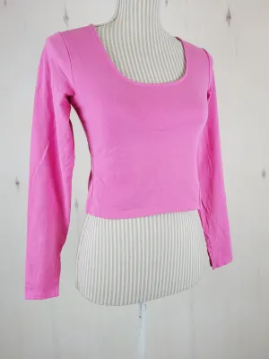 DIVIDED PINK CROPPED TOP LADIES MEDIUM PRE-LOVED