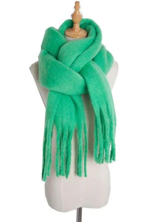 Fringe Detail Polyester Scarf