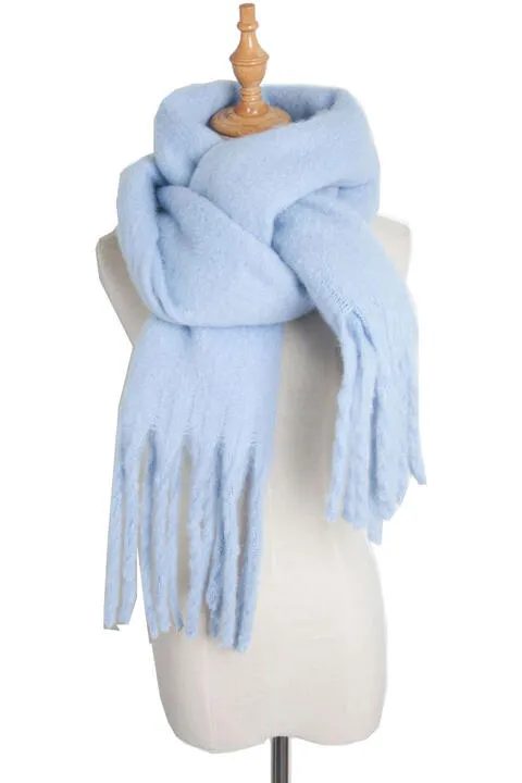 Fringe Detail Polyester Scarf