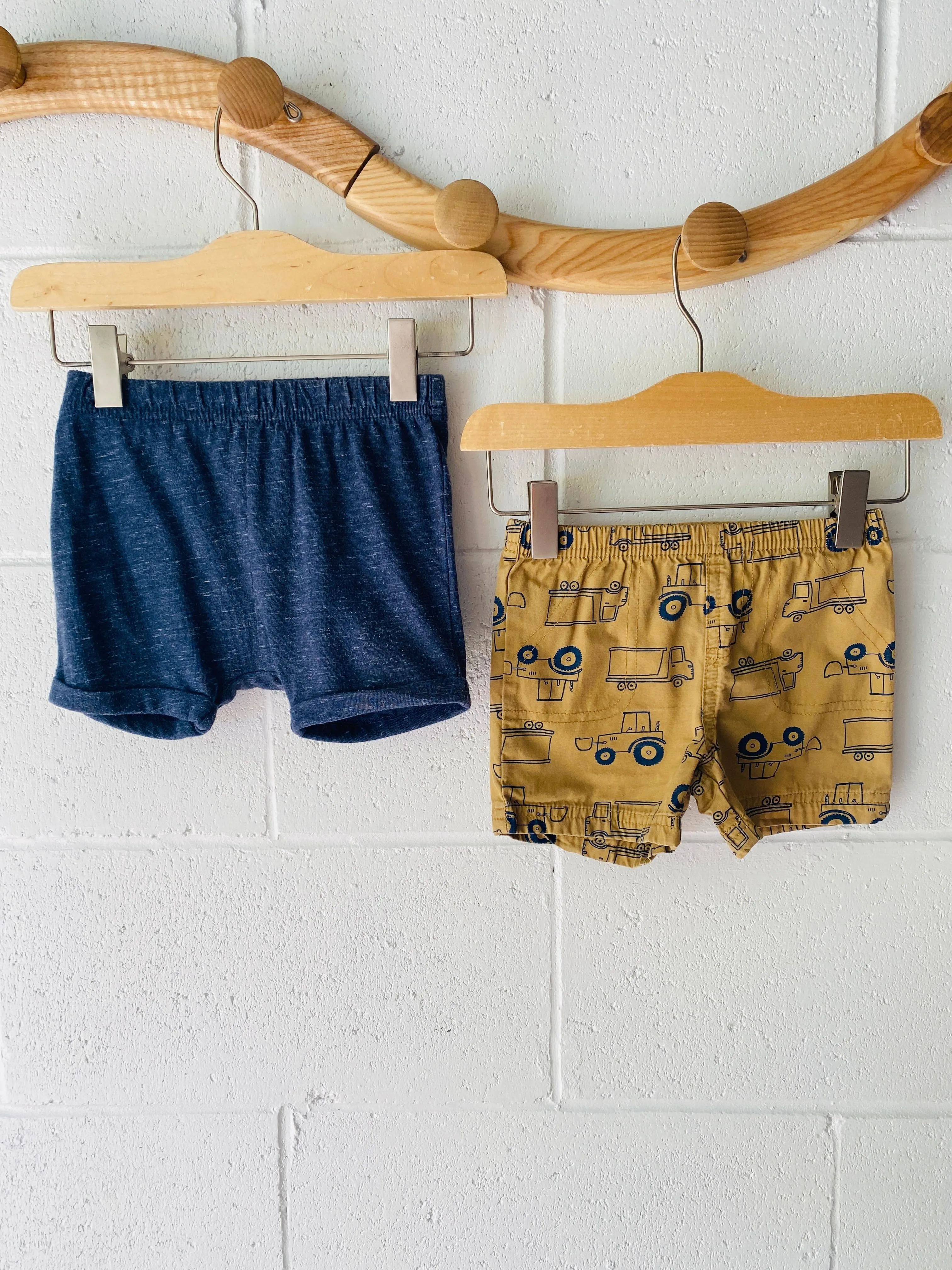 Heather Blue   Trucks Shorts Bundle, 6-12 months