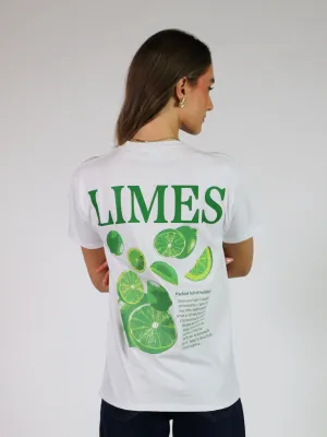 LIMES (rygprint) T-SHIRT - HVID