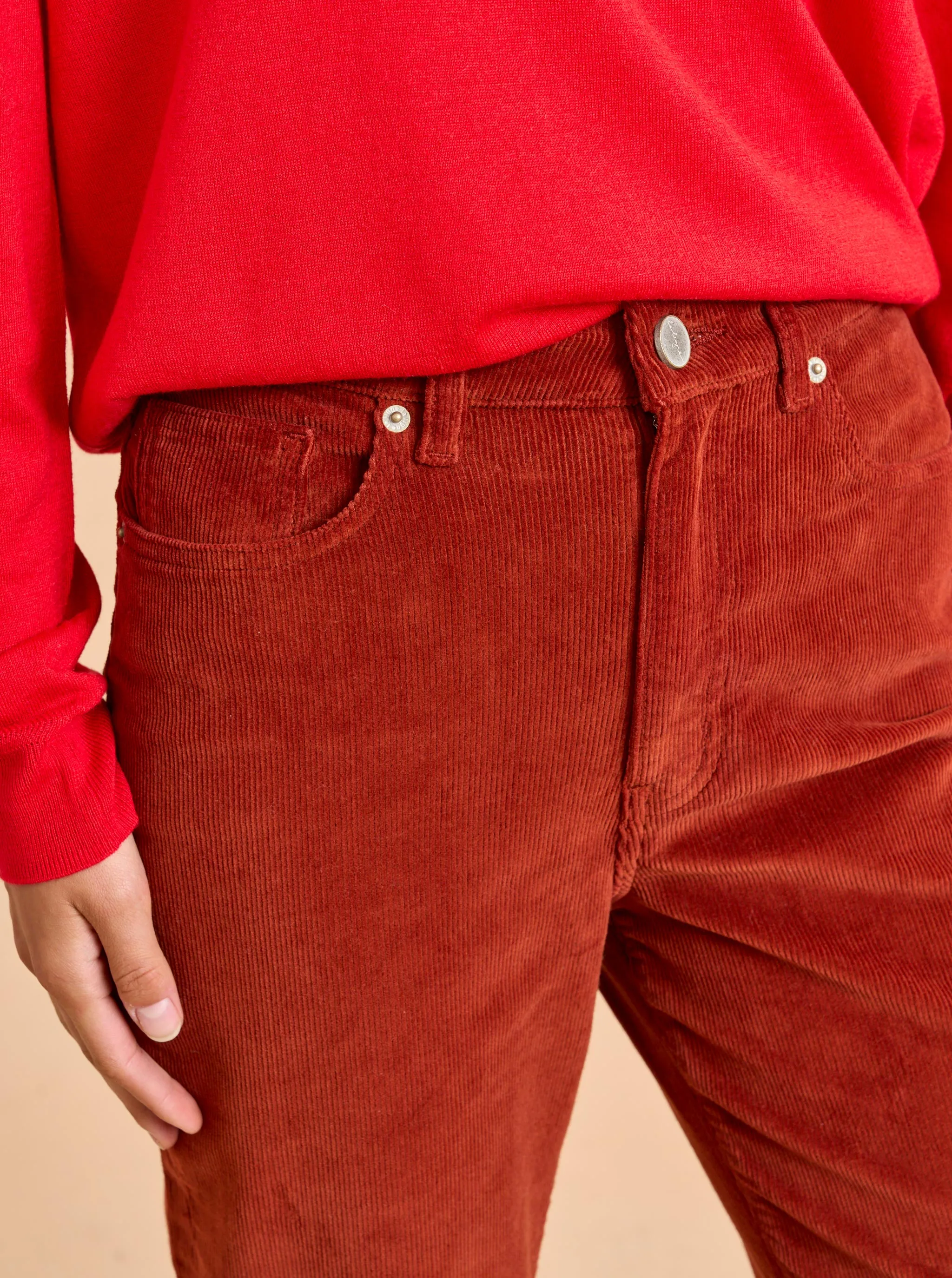 Meredith High-Rise Cropped Flare Corduroy Pant