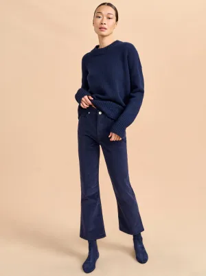 Meredith High-Rise Cropped Flare Corduroy Pant