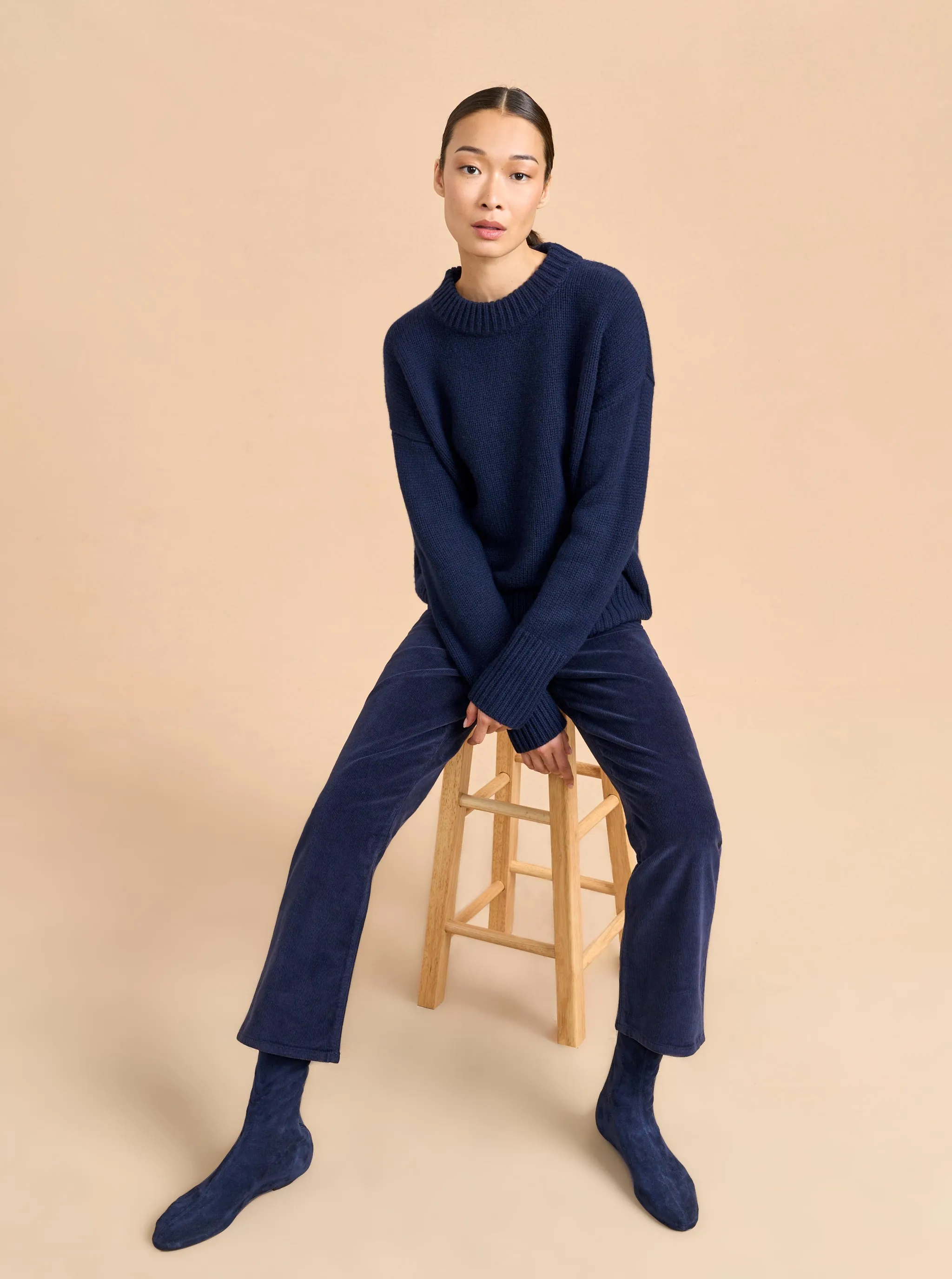 Meredith High-Rise Cropped Flare Corduroy Pant