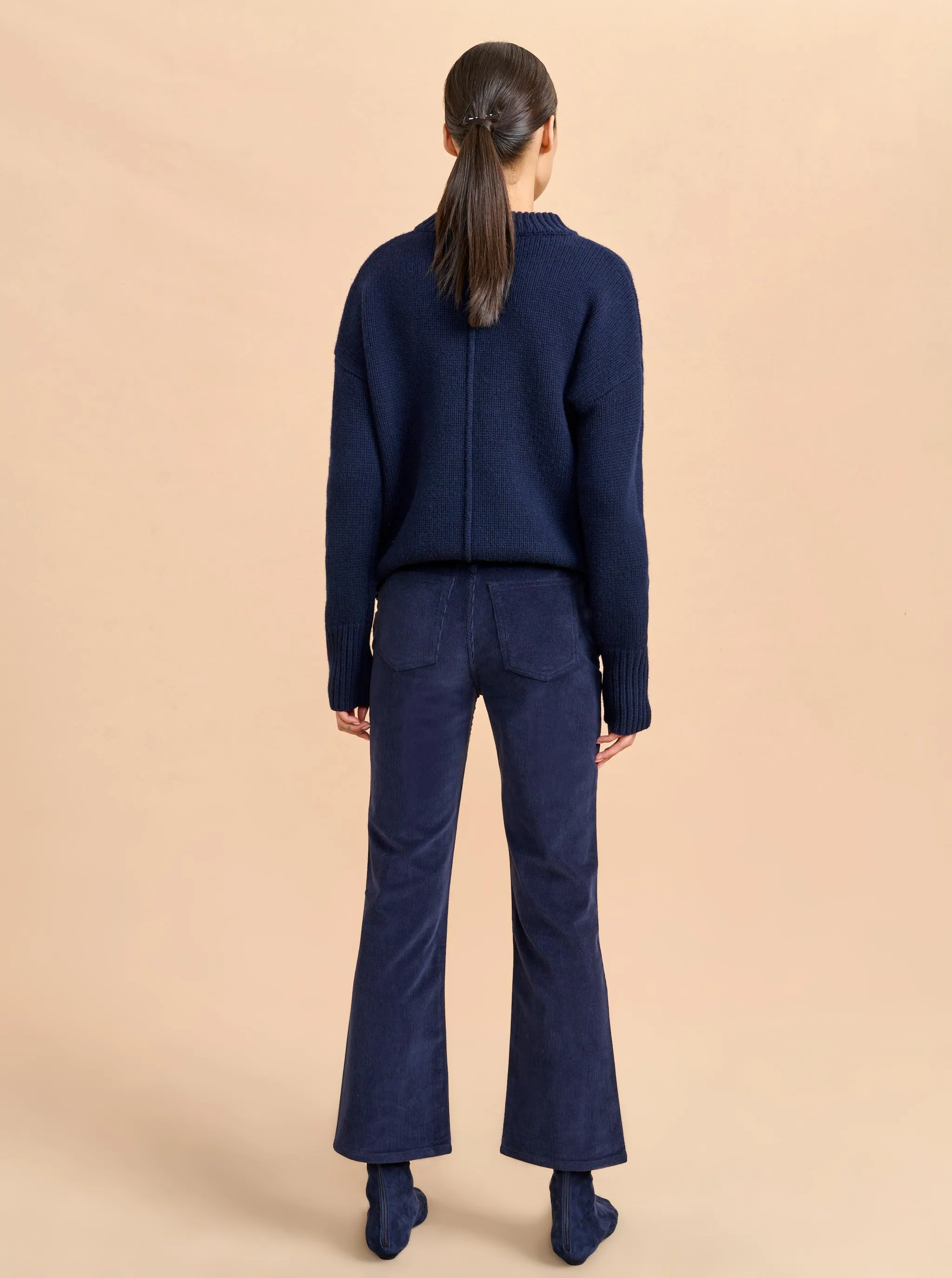 Meredith High-Rise Cropped Flare Corduroy Pant