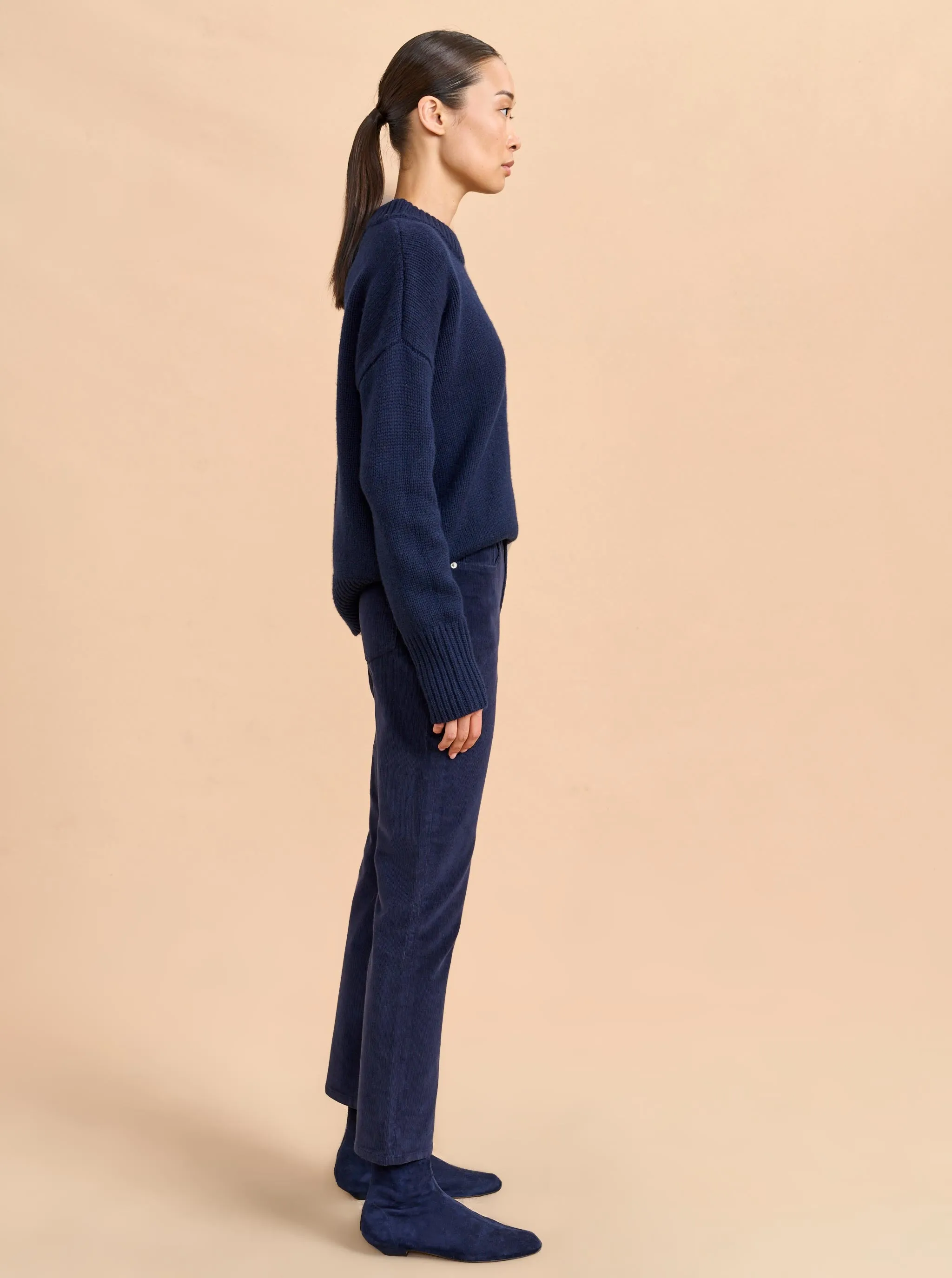 Meredith High-Rise Cropped Flare Corduroy Pant