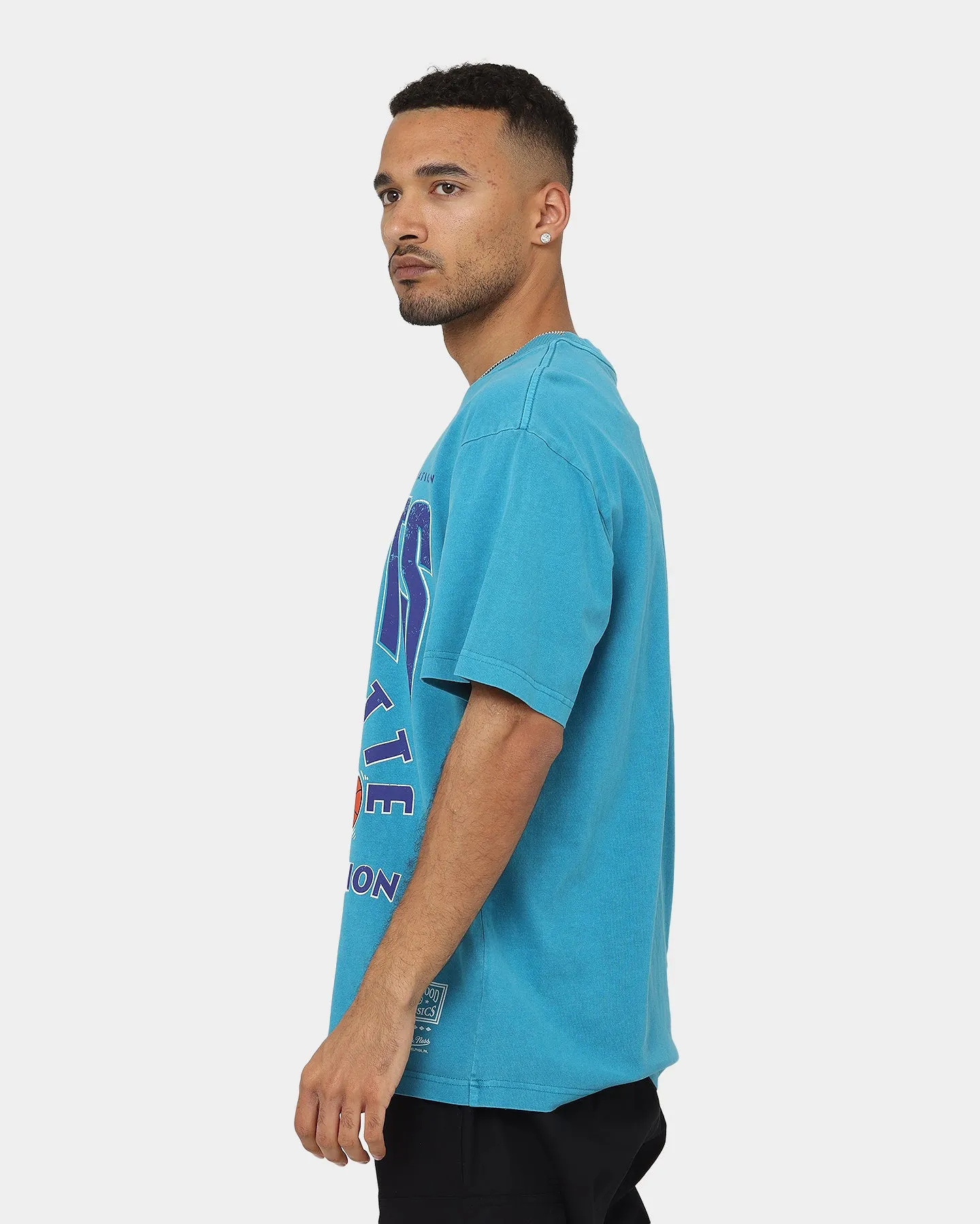 Mitchell & Ness Charlotte Hornets Division Arch T-Shirt Faded Teal