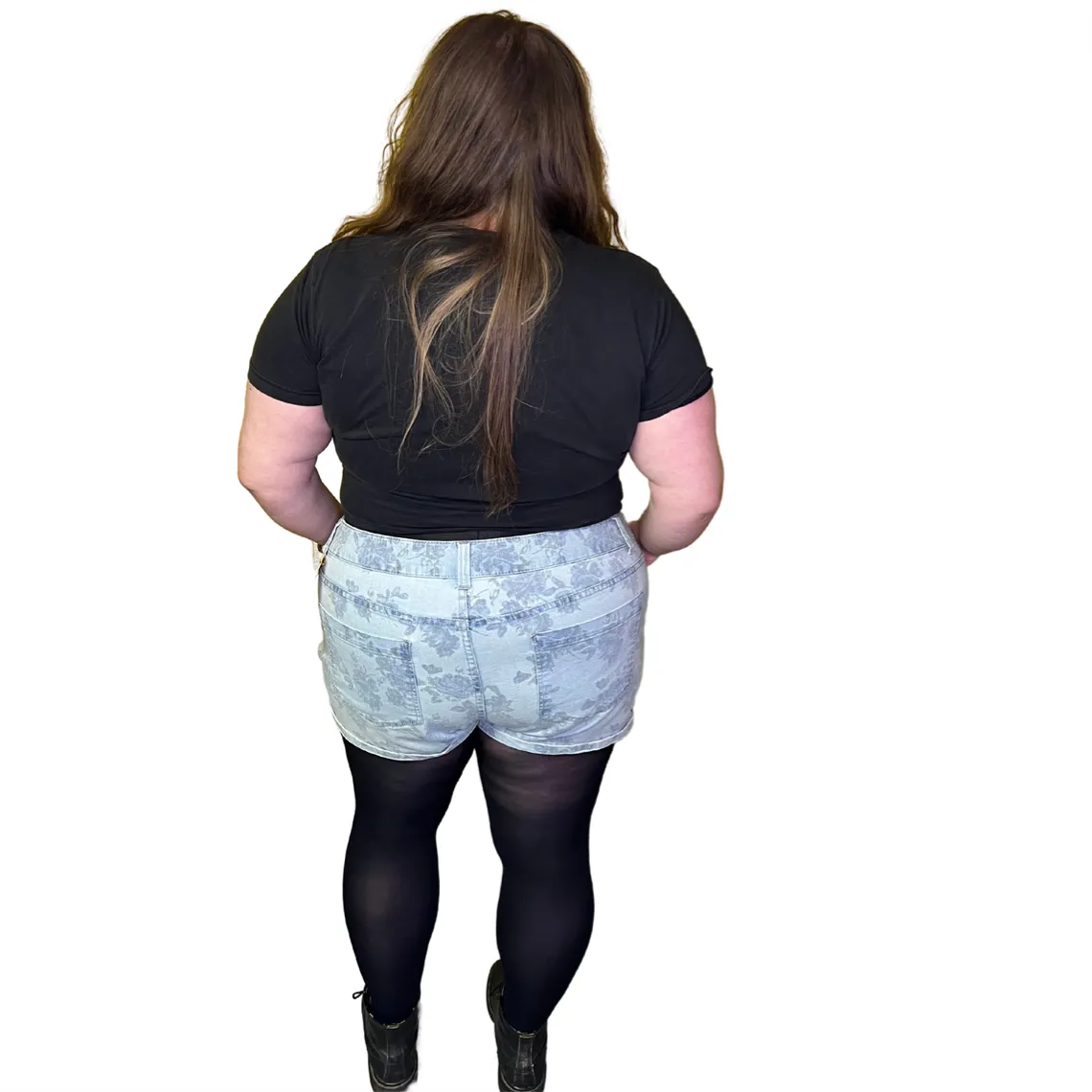 printed denim shorts - US 20