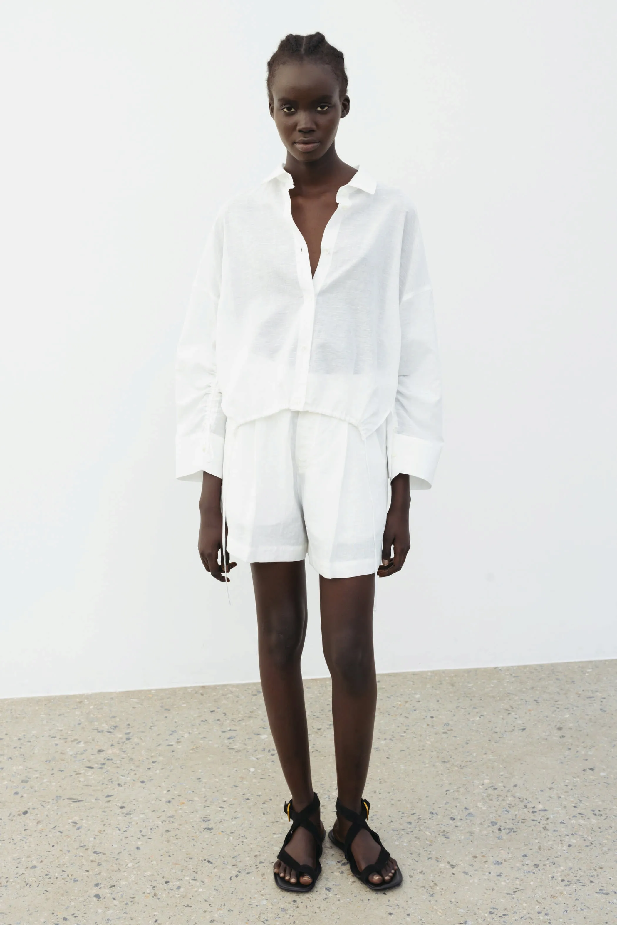 The Loom Long Sleeve Linen Shirt White