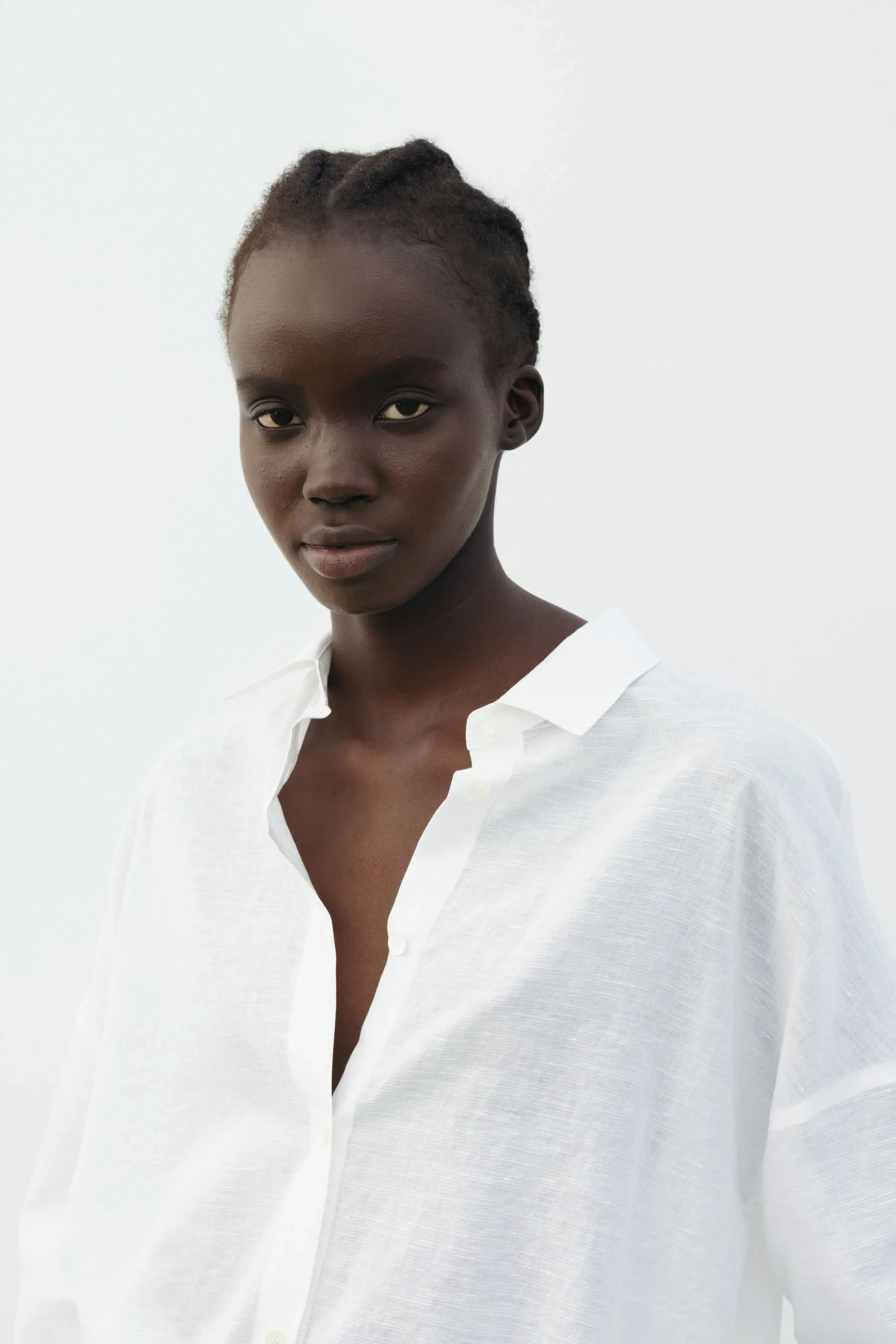 The Loom Long Sleeve Linen Shirt White