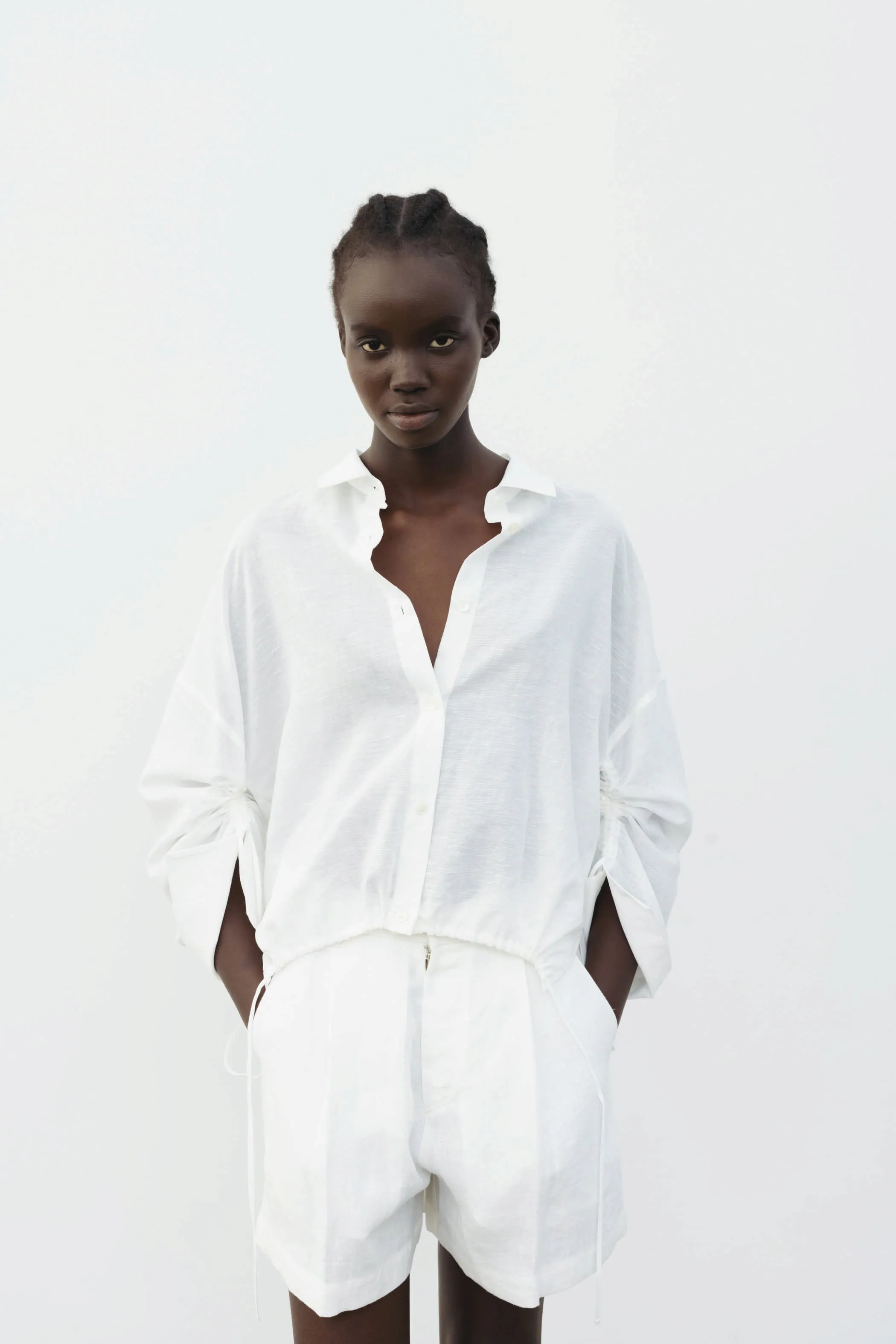 The Loom Long Sleeve Linen Shirt White