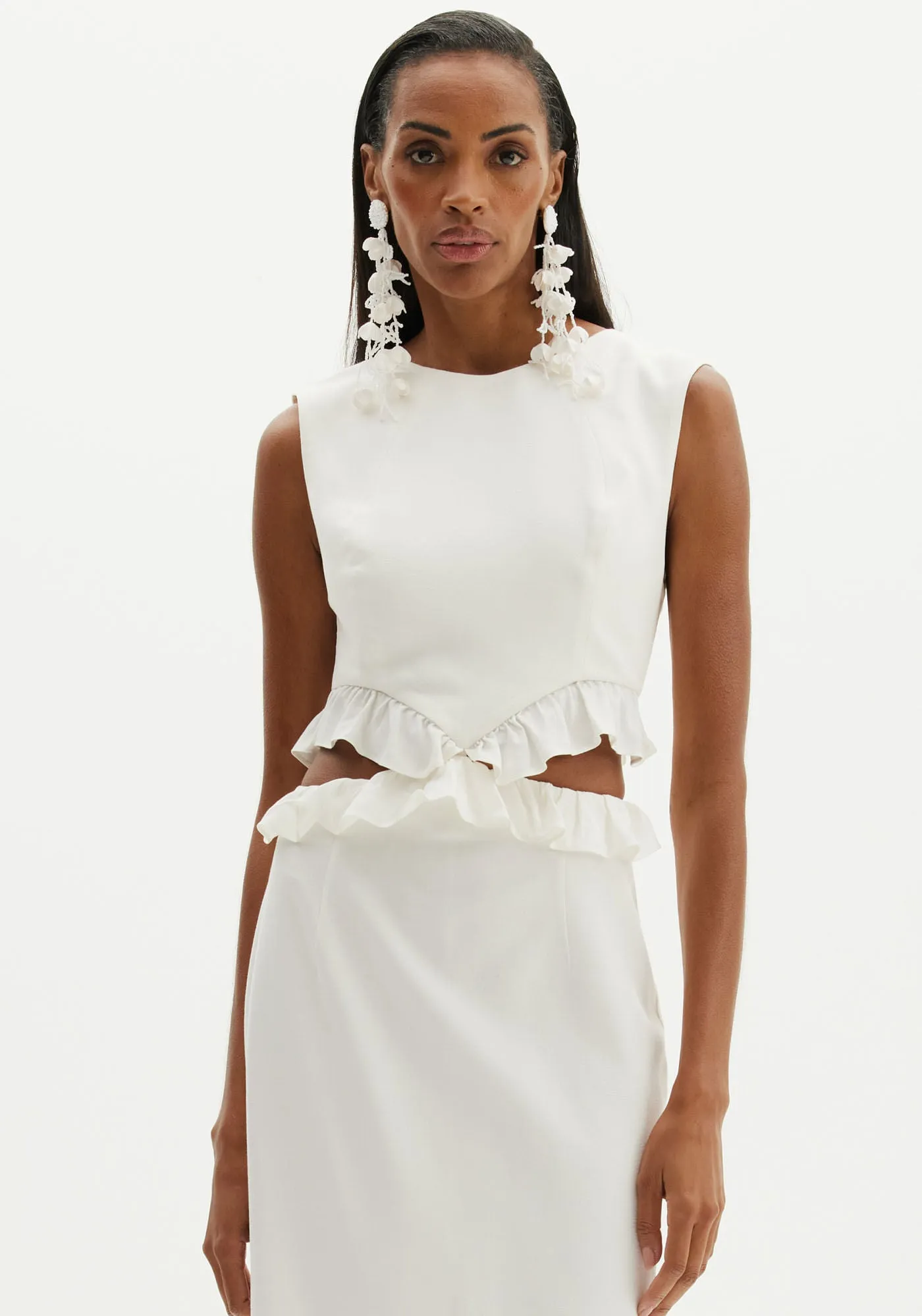 VESTIDO AMARANTE 502VE008651 MIDI BORDADO OFF WHITE