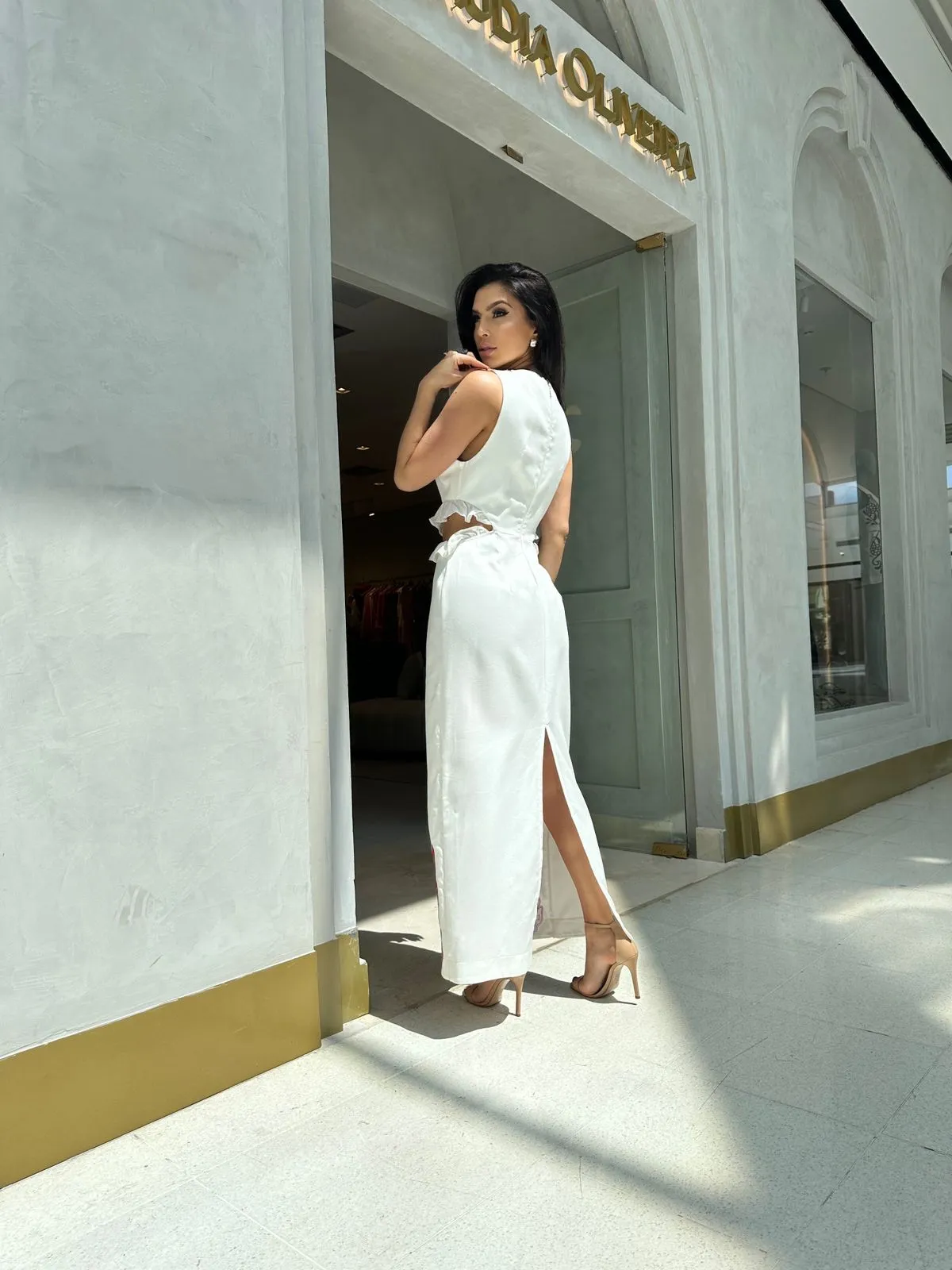 VESTIDO AMARANTE 502VE008651 MIDI BORDADO OFF WHITE